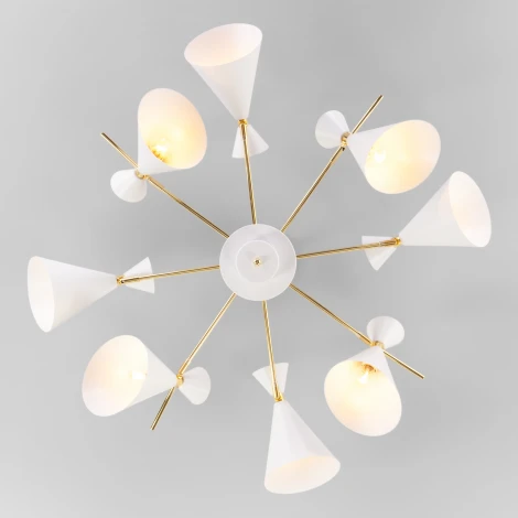 Потолочная люстра Wi-Fi на штанге Eurosvet Apart 70114/8 белый (220V, управление смартфоном, голосовое управление, умный дом - Minimir Home, Алиса, Маруся, Салют)