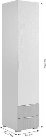 Зефир Шкаф однодверный 107.01 Mebelson (ЛДСП,ПВХ,МДФ,Металл/Светлое дерево,Серый) арт.UL.107-M.103.01.3263