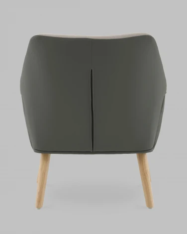 Кресло Харви серый с серой экокожей деревянные ножки Stool Group арт.УТ000040121