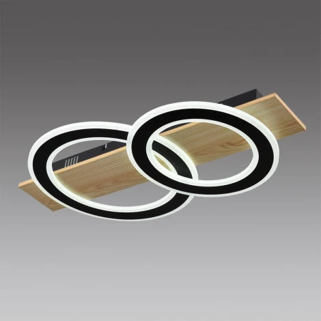 Потолочный светильник светодиодный прямоугольный Lumion Pine 8023/80CL черный/дерево, металл/МДФ 3000-6500К LED 80W 220V