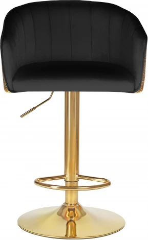 Стул барный DOBRIN DARCY GOLD SHINY (черный велюр с золотыми пайетками) 5025_GoldBase_Shiny-LM SHINY, цвет сиденья черный пайетками, основания золото