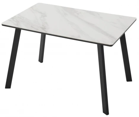 Стол ТИК ТАК 120 цвет Белый мрамор активный, керамика / Черный каркас M-City 64588