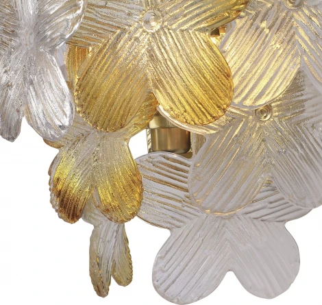 Настенный светильник ST Luce Tender SL6240.201.02 золотистый/Прозрачный, январный E14 2*60W (220V, цветы)