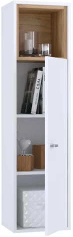 Шкаф навесной Mobi Бэль 10.63 белый премиум / дуб золотой craft 353162