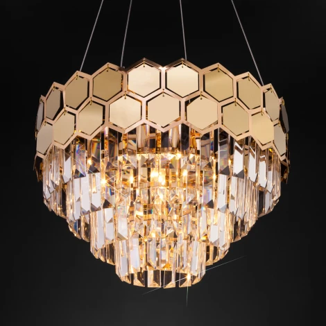 Подвесная люстра Eurosvet Ariana 10124/5 золото/прозрачный хрусталь Strotskis Smart (10113/5)