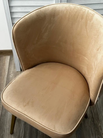 Стул МОНЕ ZIZI 605 Латте, велюр / Золотой каркас M-City