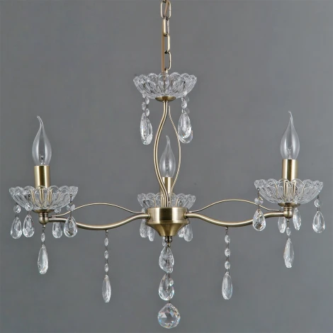 Подвесная люстра ILLUMICO IL0265-3PSQ-24 AB CASTOR (220V, на цепи, подсвечник, свеча)