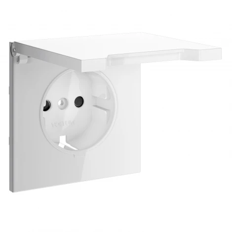 Накладка для розетки с заземлением, защитными шторками и крышкой Voltum S70 VLS000801 (белый глянцевый)