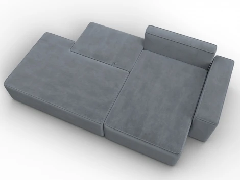 Диван угловой Лига-079 угол правый (ДСП/Пластик/Велюр/Серый) Лига Диванов 129823