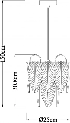 Подвесной светильник Evie A4052SP-1SG Arte Lamp (220V, на проводе, листья)
