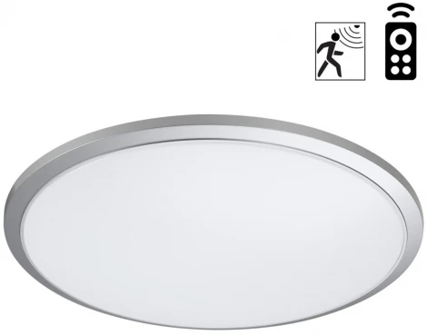 Светильник накладной влагозащищ. диммир. с датчиком движения (пульт ДУ в комплекте) Novotech Mask 359210 серый IP43 LED 36W 170-265V 3240Лм 3000-6000К