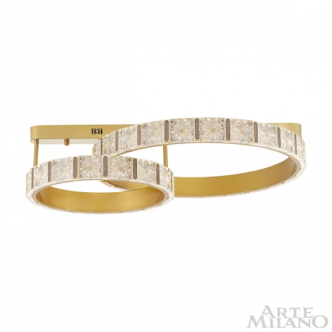 Потолочный светильник круглый Arte Milano Venezia 310183/D600-D400 GD (регулировка яркости, LED, 220V, пульт управления)