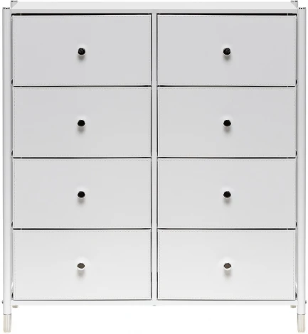 Комод Leset Нирита/Хайди, 8 ящиков, Белый (Сталь,Экокожа/Белый) арт.2500000209758