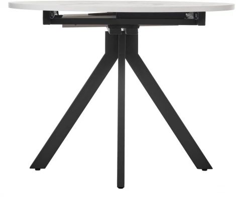Стол Rudolf круглый раскладной 100-130x100x75см, белый мрамор, чёрный Bradex Home RF 0417