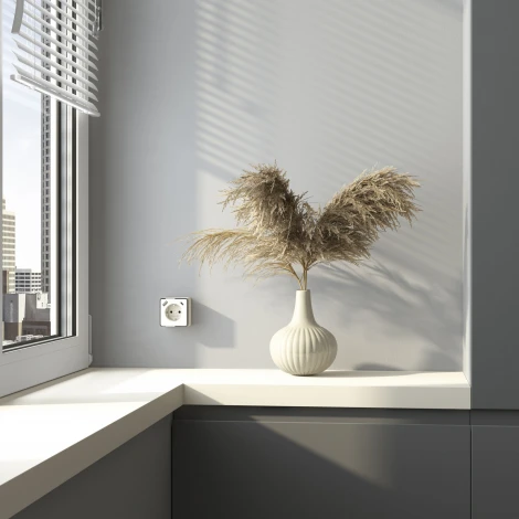 Розетка с заземлением,шторками и USB Type A+С (слоновая кость) Werkel W5071703 (a057699)