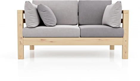 Диван Arsko прямой Домино М сосна велюр светло-серый/темно-серый