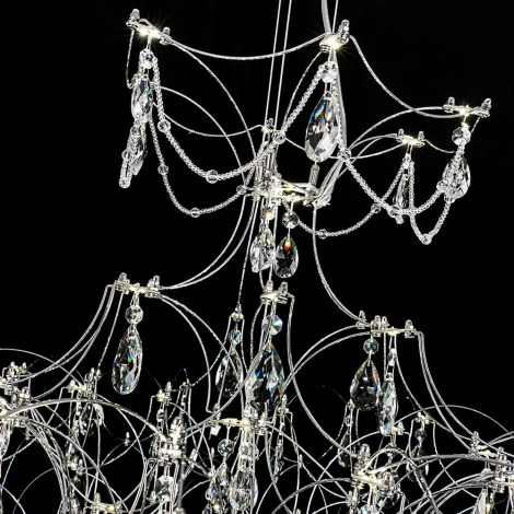 Подвесная люстра светодиодная хрустальная с пультом с регулировкой цветовой температуры Modelux MODELUX ML.7815.1050P CH