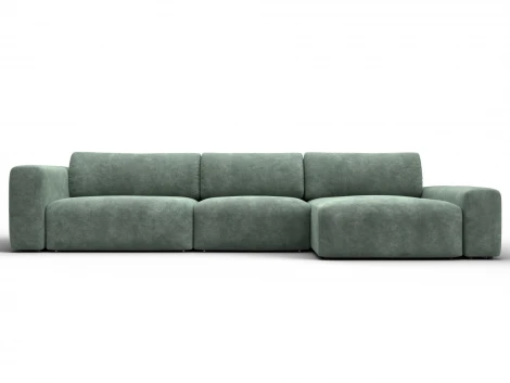 Диван угловой Лига-066 НПБ Лонг угол правый (ЛДСП,Фанера,Брус,Велюр/Зеленый) Лига Диванов 131218