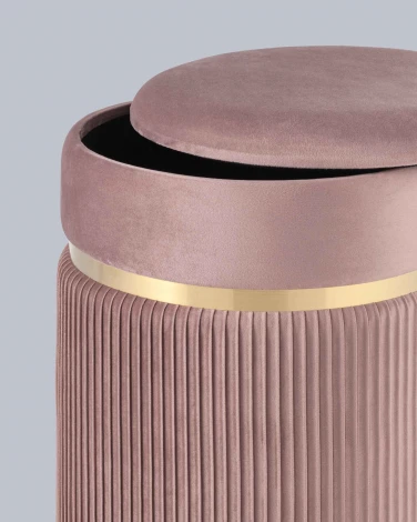 Пуф Миранда с ящиком велюр розовый УТ000025564