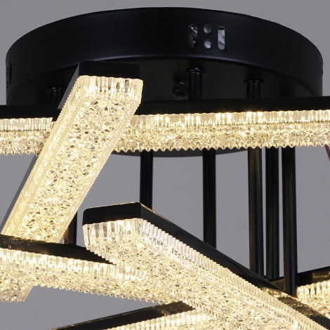 Потолочная люстра светодиодная на штанге с пультом регулировкой яркости и цветовой температуры Reluce 03749-3.3-05C BK (220V)