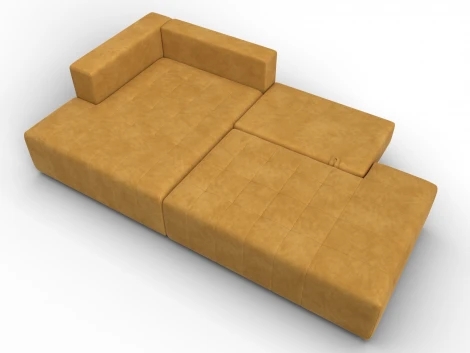 Диван угловой Лига-103 НПБ угол левый (ДСП,Брус,Фанера,Велюр/Желтый) Лига Диванов 134823L