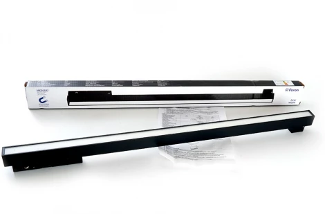 Трековый светодиодный светильник низковольтный 24W 48V черный Feron MGN302 41942