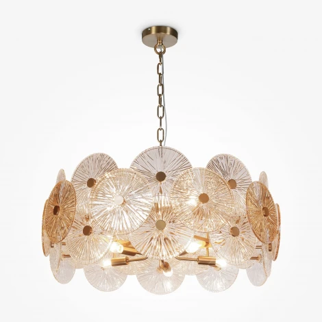 Подвесная люстра Maytoni Aster MOD007PL-10G (220V, на цепи, круглые)