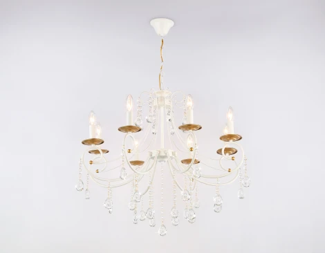 Подвесная люстра с хрусталем Ambrella Classic TR4917 (220V, подвески, на цепи, подсвечник, свеча)