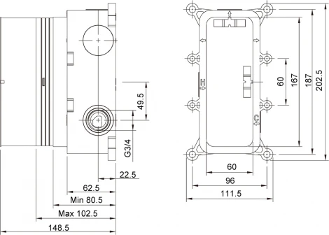 Душевой комплект Timo Petruma SX-5059/03SM с термостатом, черный