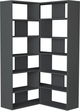 Стеллаж Прямые MOLLY BOOKCASE NO.4 (ЛДСП/Темно-серый) LEVE