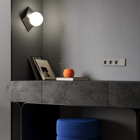 Накладка для розетки с заземлением и защитными шторками (капучино) Voltum S70 VLS000714