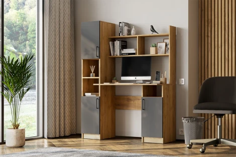 Стол компьютерный Арника СТК 13, Дуб Золотой, Графит