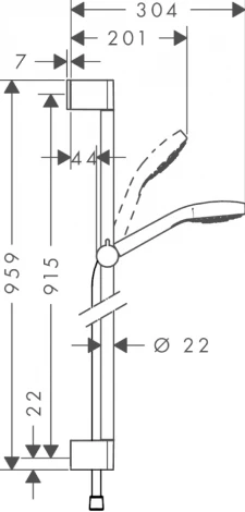 Душевой гарнитур Hansgrohe Croma Select S Vario Uni 26572400