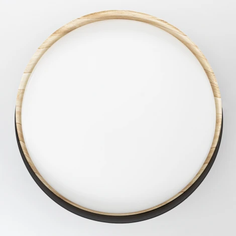 Потолочный светильник RGB круглый Citilux Bonny CL754351G Черный+Клен LED с пультом (220V, круглые)