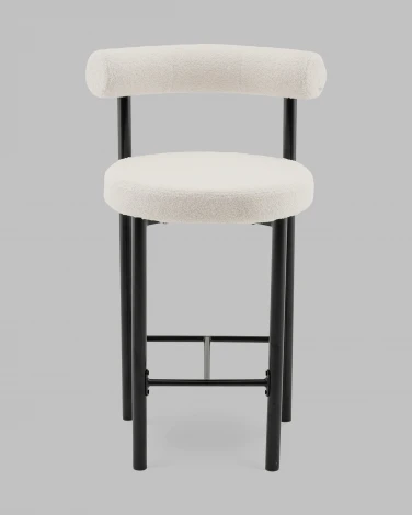 Стул полубарный Флорео букле молочный Stool Group арт.УТ000041334