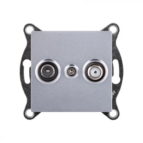 Розетка двойная TV (мама) + спутниковая SAT серый Kollinger REA-035GY для Aspekt, Eleganz, Reflex