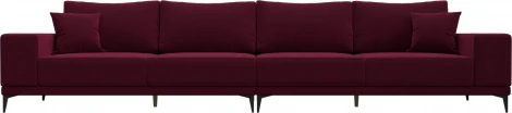 Диван прямой Льюес Лонг (Бордовый/Микровельвет) Лига Диванов арт.122395