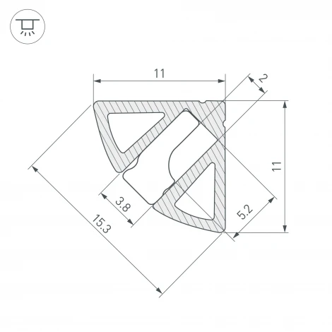 Профиль SL-KANT-H11-2000 ANOD OLIVE GREY (Arlight, Алюминий) 038197 SL-KANT