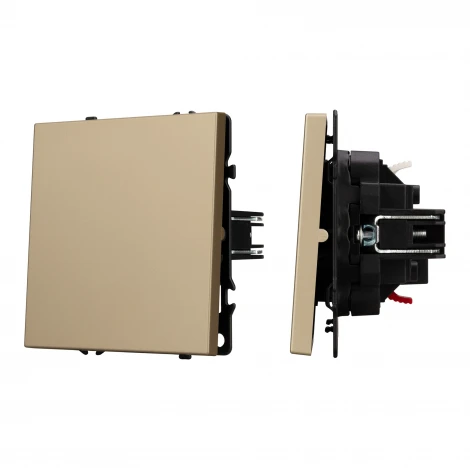 Механизм выключателя одноклавишный проходной SWT-NOBE-MKP1-SFPL-GD (230V, 10A) (Arlight) 054247