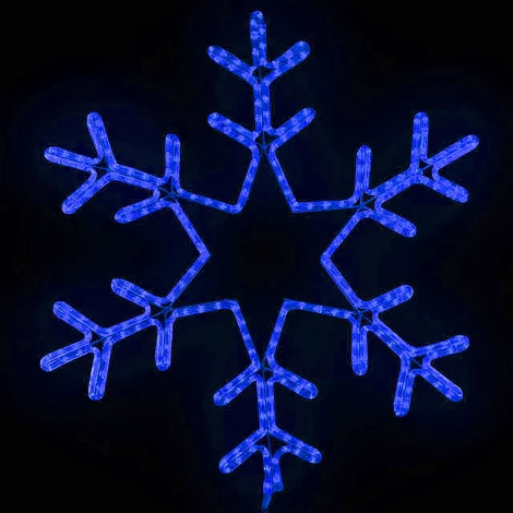 Светодиодная снежинка "Путеводная Звезда" диаметр 0,8м, синяя, дюралайт на металлическом каркасе, IP65 Laitcom LC-13057