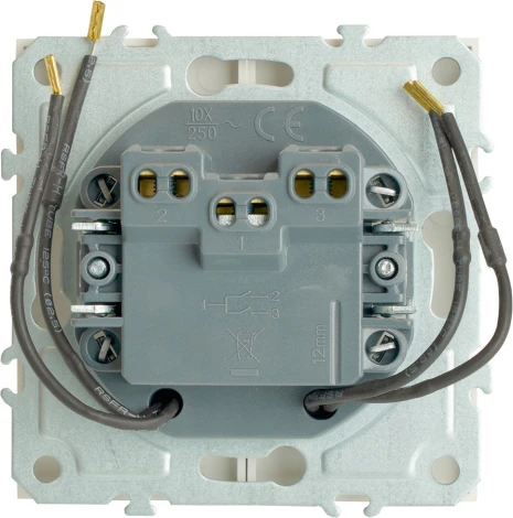 Выключатель двухклавишный с подсветкой (белый) Stekker Эмили 49864