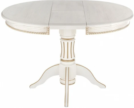 Стол деревянный Woodville Павия молочный / золото патина арт.615193