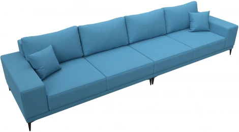 Диван прямой Льюес Лонг (Голубой/Рогожка) Лига Диванов арт.124828