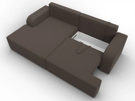 Диван угловой Лига-120 угол левый (ДСП,Брус,Фанера,ЛДС,Рогожка/Коричневый) Лига Диванов 137284L
