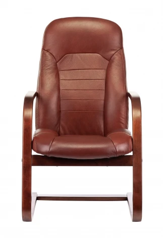 Кресло Бюрократ T-9923WALNUT-AV светло-коричневый Leather Eichel кожа полозья дерево