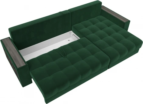 Диван угловой с декором и полкой Лига-050 НПБ Лига Диванов (Велюр) арт.128593