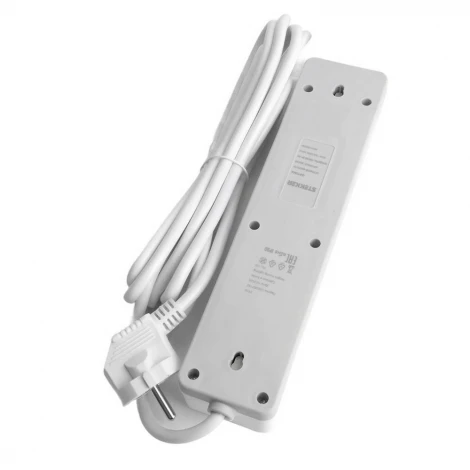 Сетевой фильтр 4-х местный с заземлением 3 метра (белый) Stekker Optima 50090