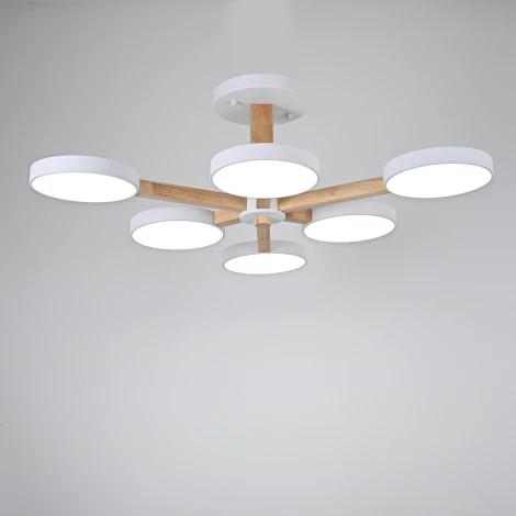 Потолочная люстра Wi-Fi на штанге Turna L6 White By ImperiumLoft Turna-B01 (LED, 220V, голосовое управление, умный дом - Алиса)