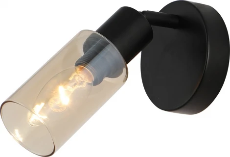 Спот Escada Sector 10172/1A Amber 1x40Вт E14, металл/стекло, черный/янтарный (220V)
