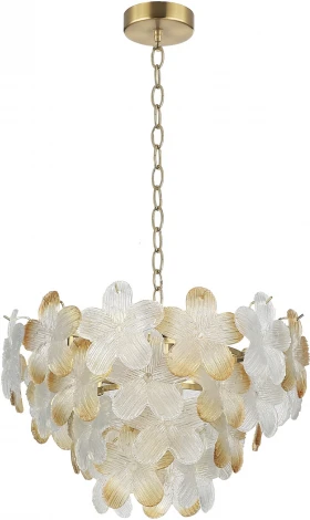 Подвесная люстра ST Luce Tender SL6240.203.06 золотистый/Прозрачный, январный E14 6*60W (220V, на цепи, цветы)